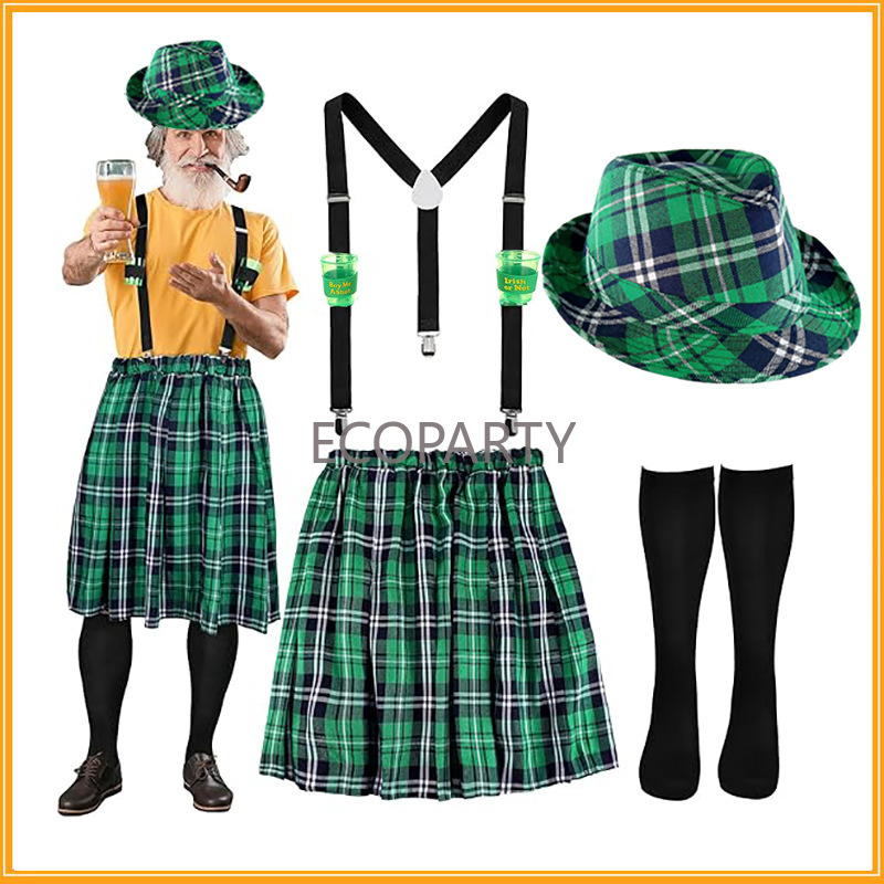 Sock Garter Men - Set Kostum Hari St. Patrick, Rok