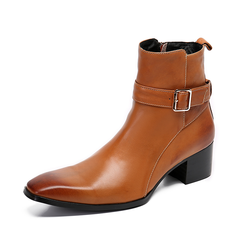Men Formal Wear With Boots - Sepatu Bot Pergelangan Kaki Ritsleting Pria