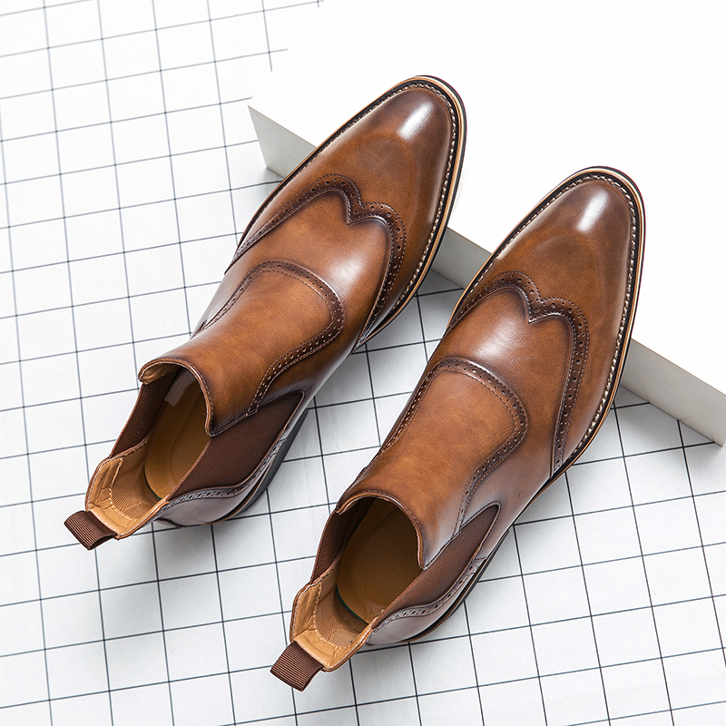 Men Formal Wear With Boots - Sepatu bot kulit lunak untuk pria,
