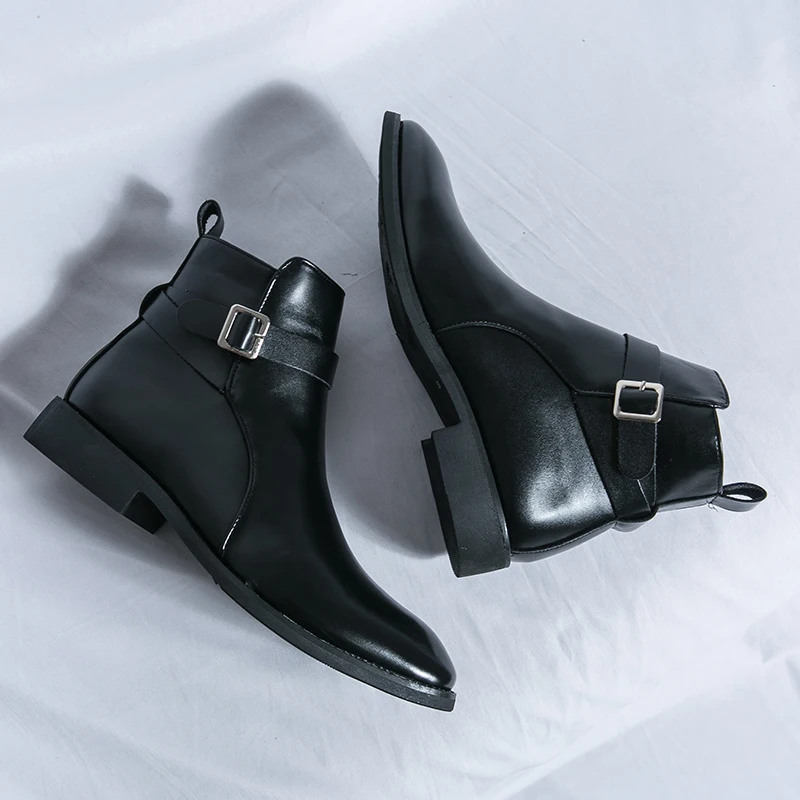 Sepatu Bot Kulit Runcing Pria  - Men Formal Wear With Boots ulasan dan harga