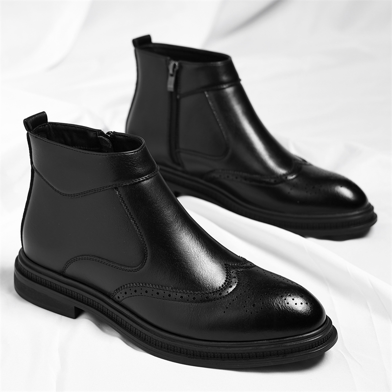 Sepatu Bot Tinggi Bisnis Pria  - Men Formal Wear With Boots ulasan dan harga