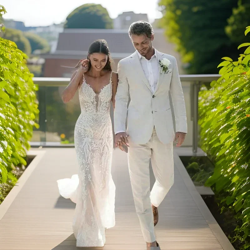 Linen tuksedo pernikahan pria, - Men Formal Wear Modern ulasan dan harga