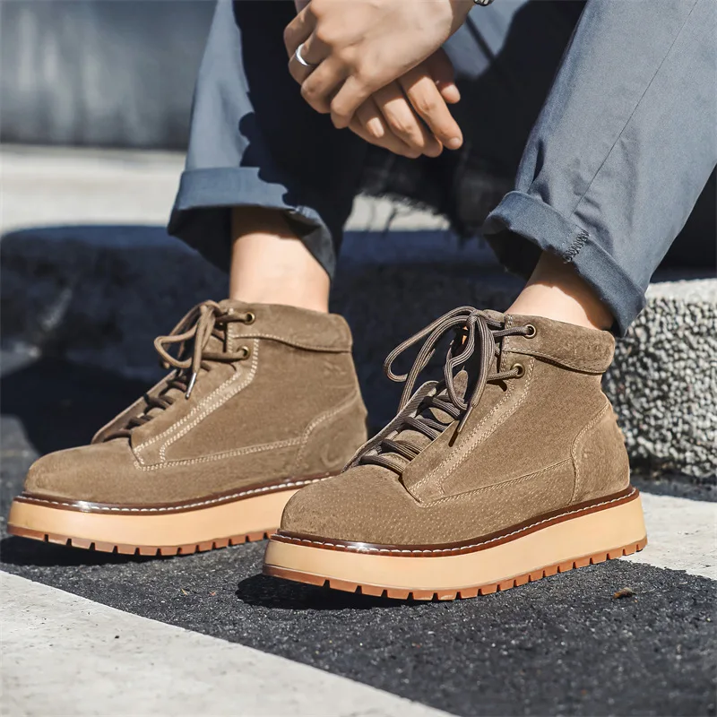 Sepatu Kulit Suede Sapi Buatan - Men Formal Wear With Boots ulasan dan harga